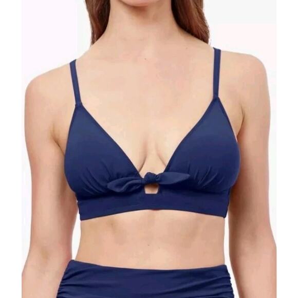 Gottex Profile by Gottex Dandy Bow Tie Bikini Top US‎ 6 Navy  Swimwear - Picture 1 of 5